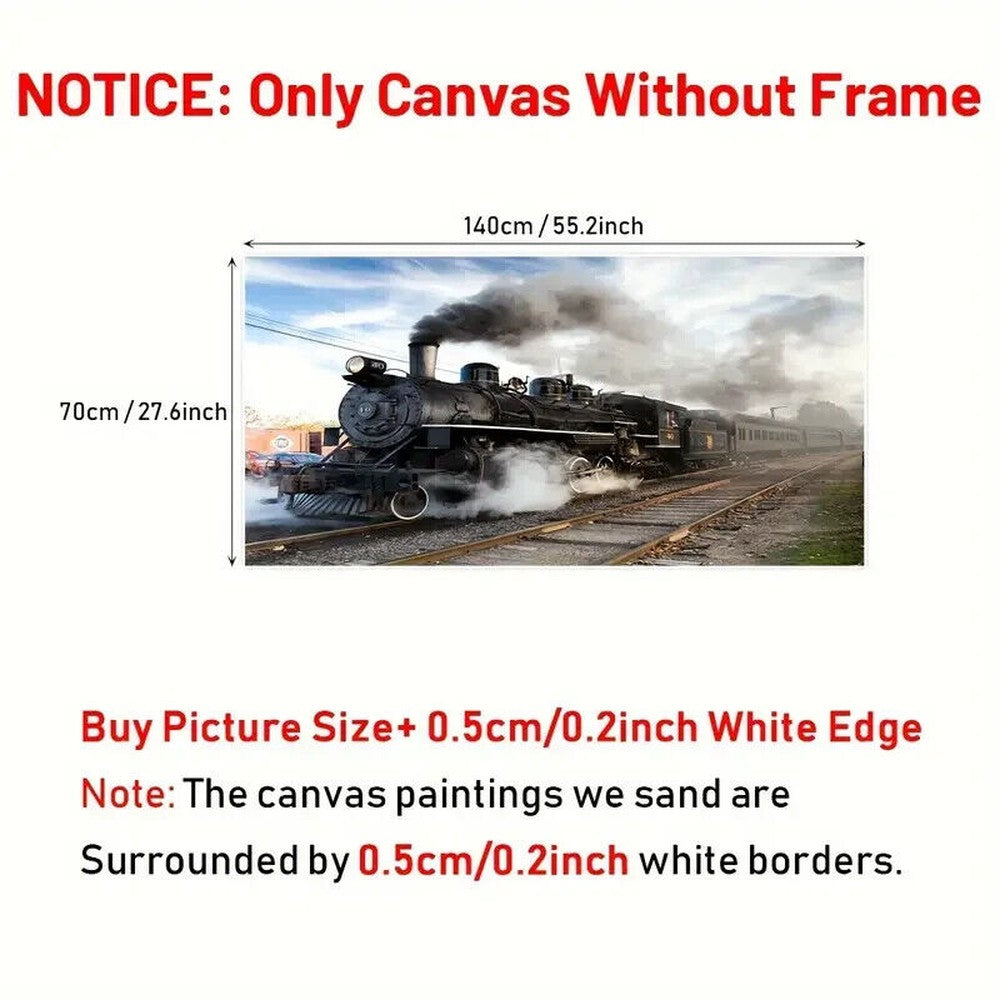 Moving Steam Locomotive Canvas Art Print 27.6" x 55.2" NEW! Home & Garden:Home Décor:Posters & Prints Style Your Walls